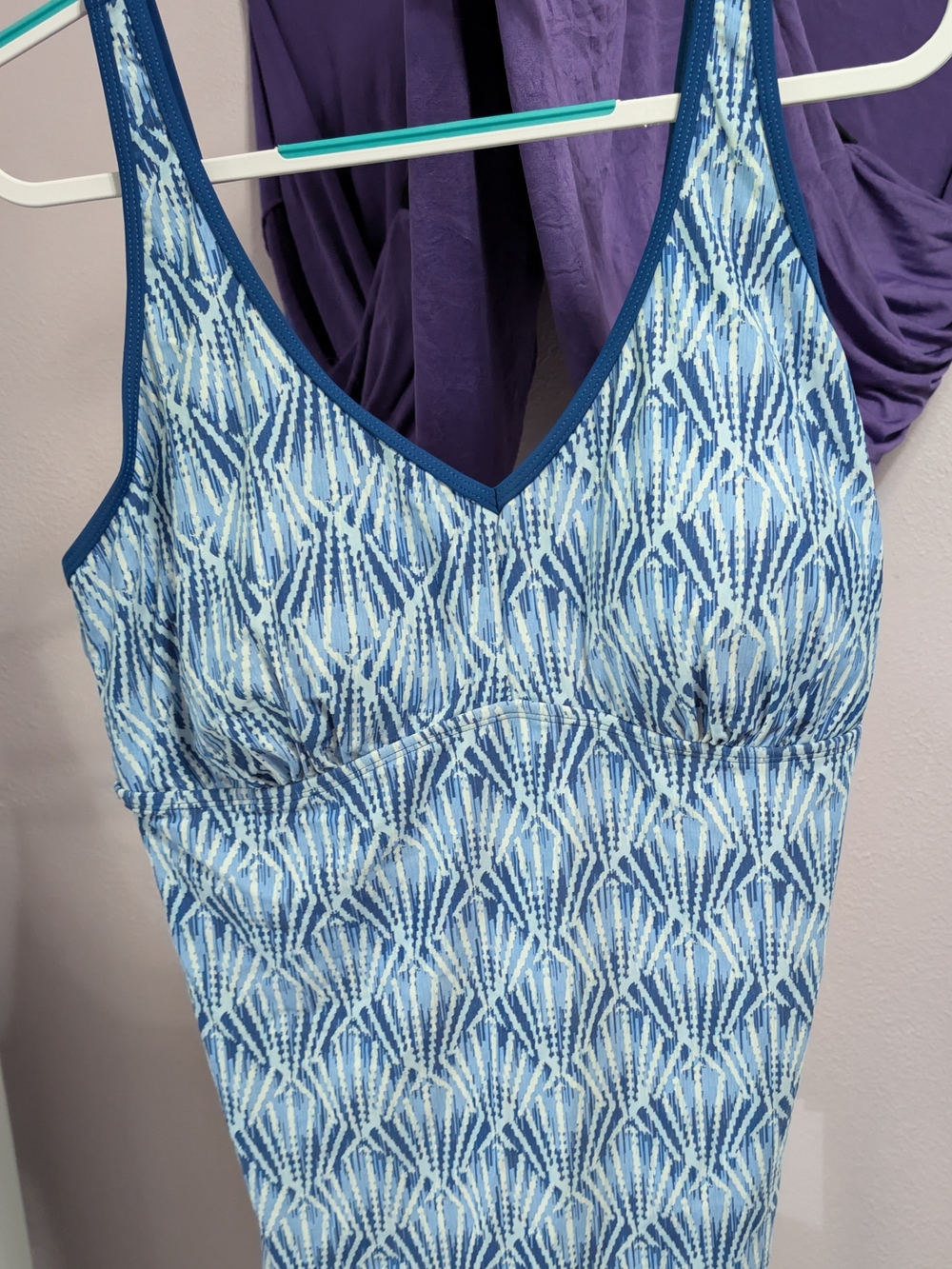 Women’s Blue Patterned Two-Piece Tankini Swimsuit